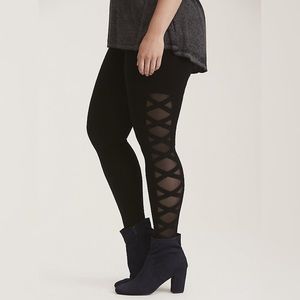 Torrid Premium Lattice Mesh Insert Leggings